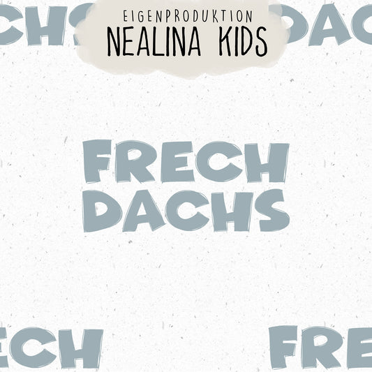 0.5m BIO French Terry Frechdachs weiß-denim  *STOFFÜBERSICHT*