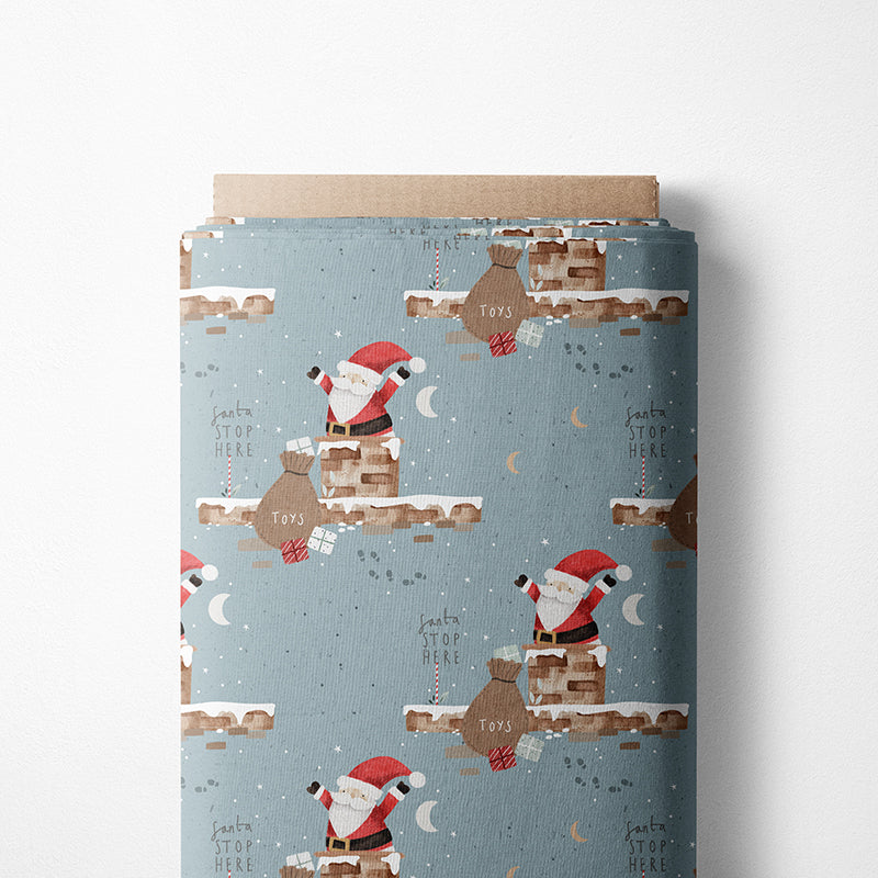 RESTSTÜCK 100cm BIO French Terry Santa Stop Here