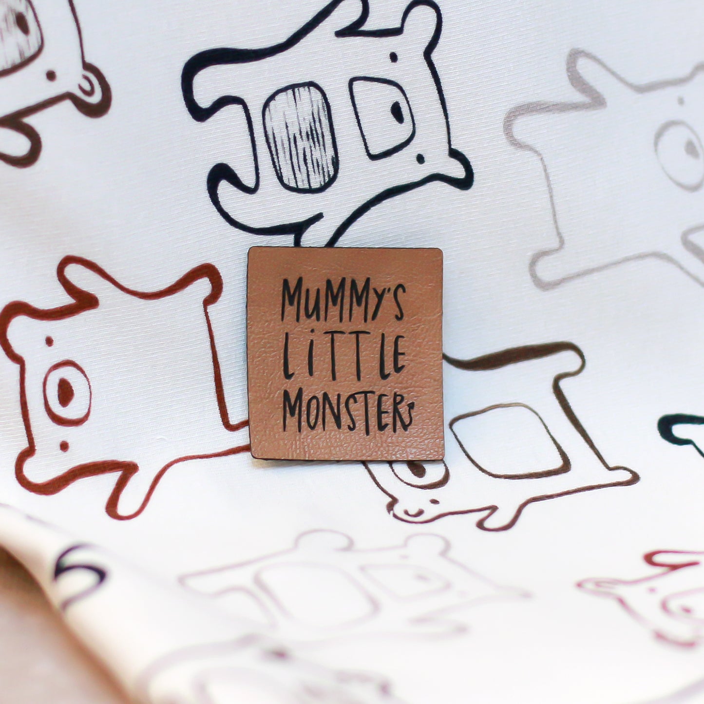 Kunstlederlabel Mommys Little Monster | 1 Stück