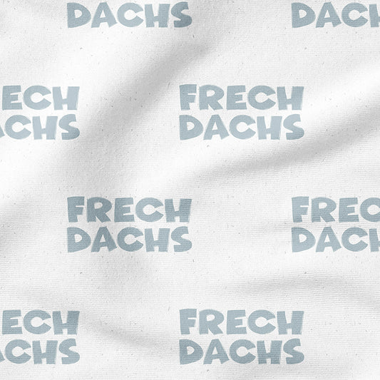 0.5m BIO French Terry Frechdachs weiß-denim  *STOFFÜBERSICHT*