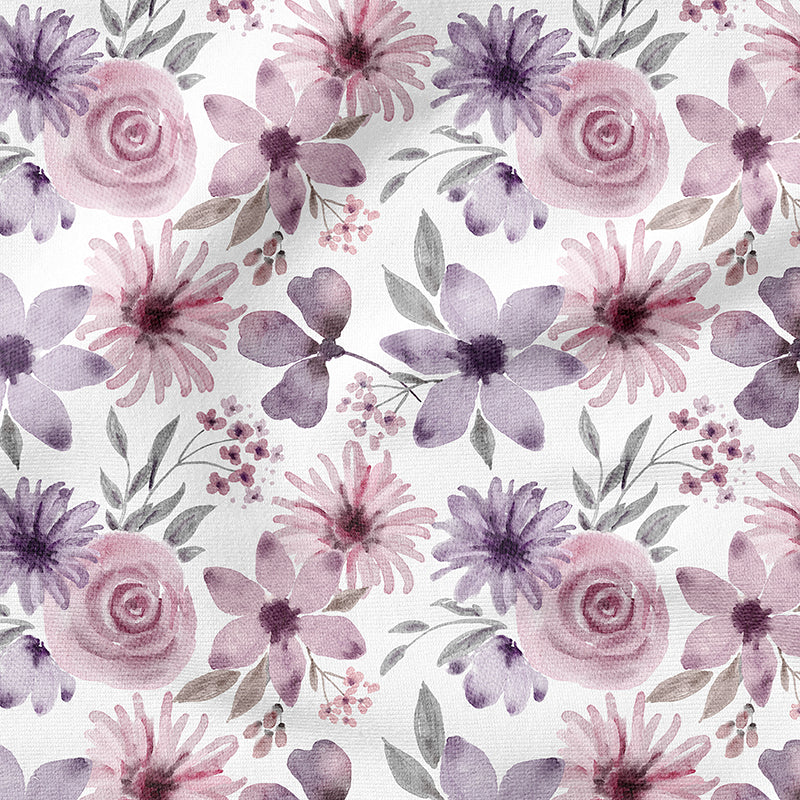 0.5m BIO French Terry Eves Flowers white