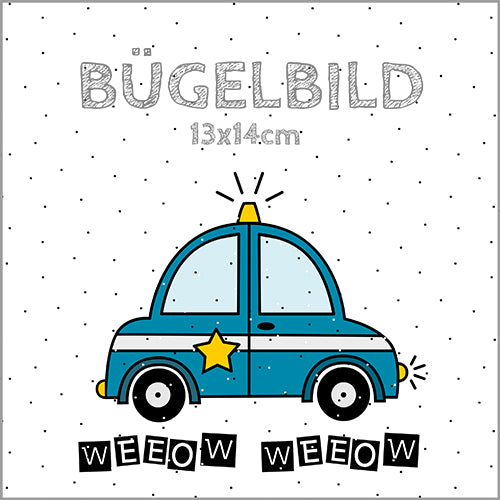 Bügelbild Polizeiauto | 13x14cm