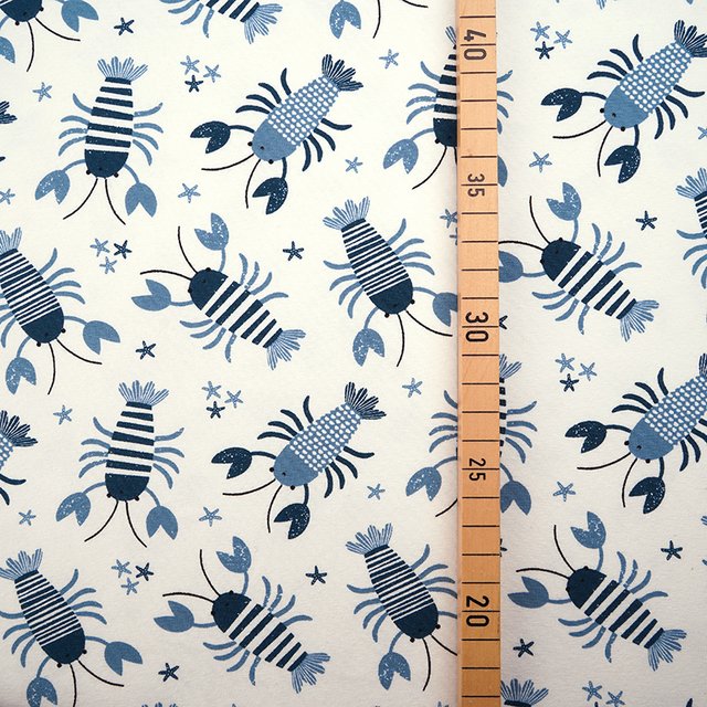 RESTSTÜCK 100cm Biojersey Lobster blau