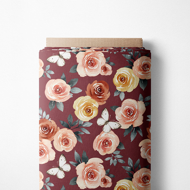 0.5m BIO French Terry Rose Garden red *VORBESTELLUNG*