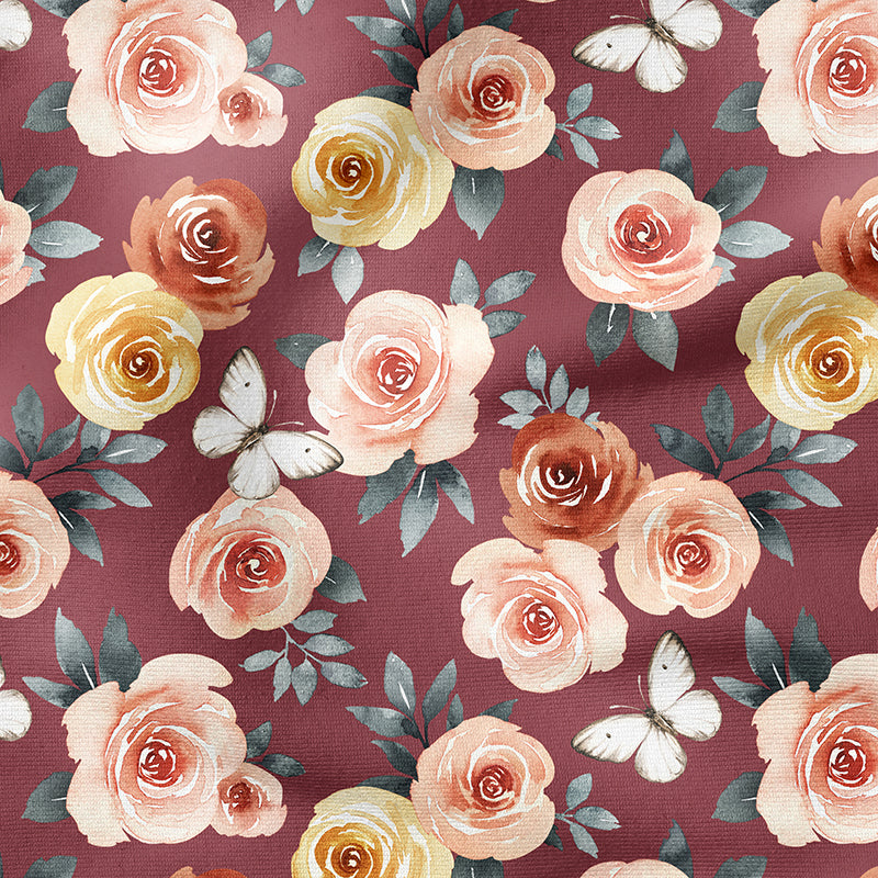 0.5m BIO French Terry Rose Garden red *VORBESTELLUNG*
