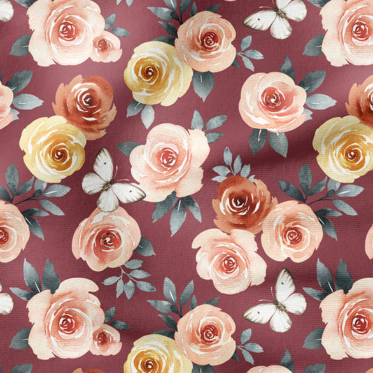 0.5m BIO French Terry Rose Garden red *VORBESTELLUNG*