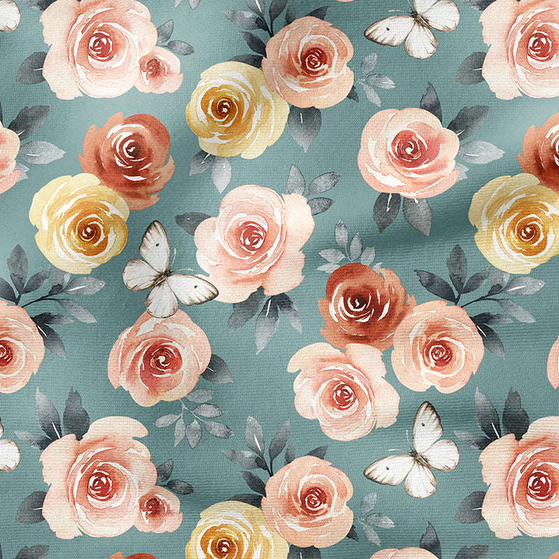 0.5m BIO French Terry Rose Garden teal *VORBESTELLUNG*