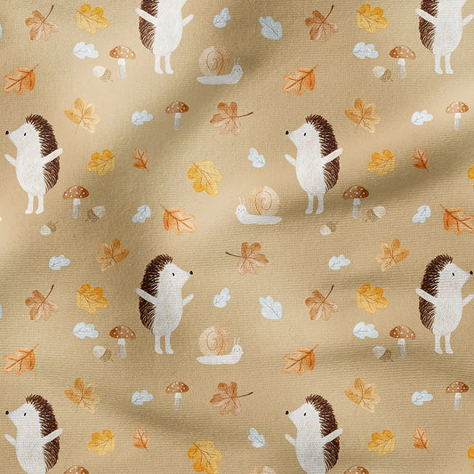 0.5m BIO French Terry Hedgedog and the Leaves