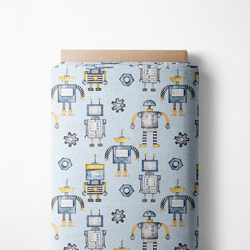 0.5m BIO French Terry Robots sky *VORBESTELLUNG*