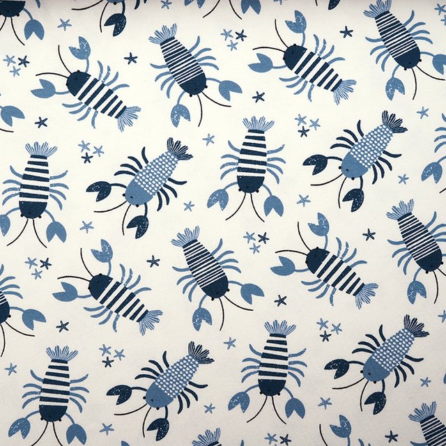 RESTSTÜCK 100cm Biojersey Lobster blau