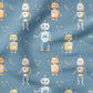 0.5m BIO French Terry Roboter blau *VORBESTELLUNG*
