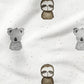 0.5m BIO French Terry Safari Koala und Faultier offwhite *VORBESTELLUNG*