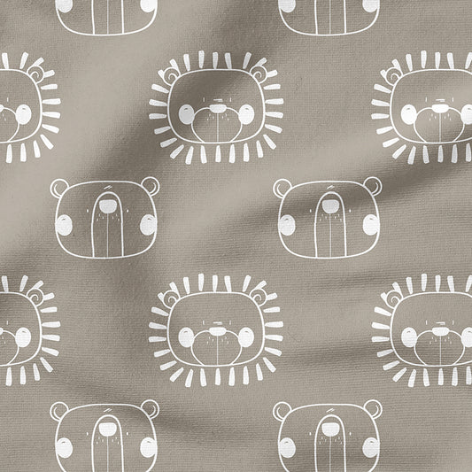 0.5m BIO French Terry Lion Outline cocos *VORBESTELLUNG*