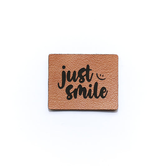 Kunstlederlabel Just Smile | 1 Stück