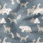 0.5m BIO French Terry Forest Animals steel *VORBESTELLUNG*