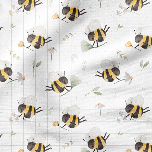 0.5m BIO French Terry Hello Spring grid *VORBESTELLUNG*