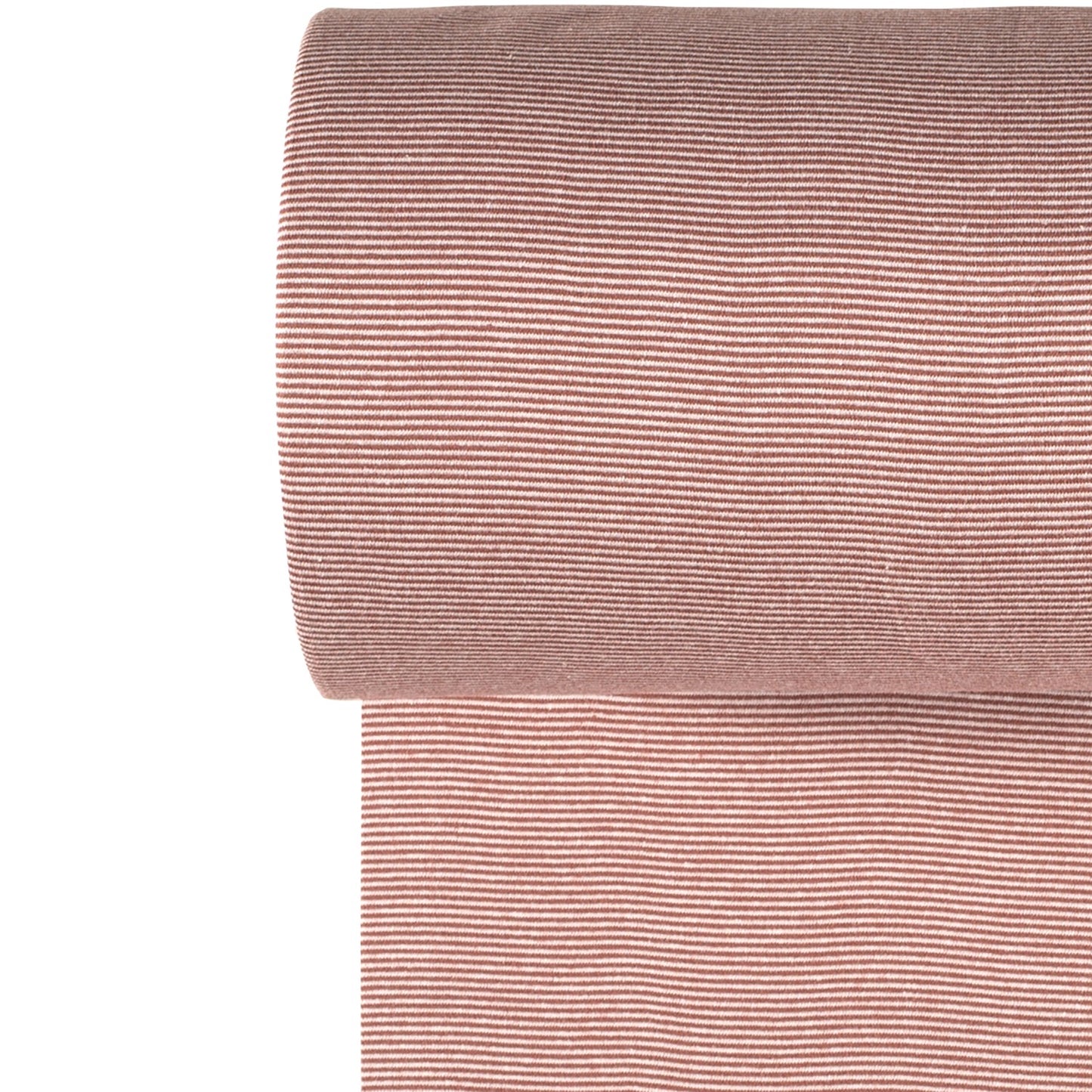 0.5m Bündchen lehmrosa-weiß | 1 mm gestreift