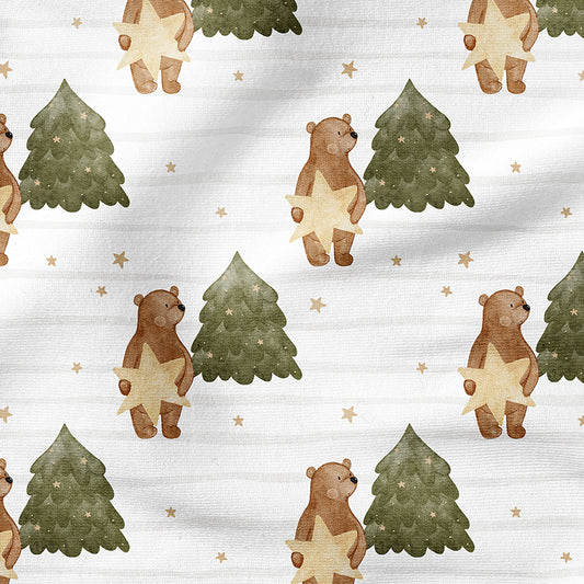 0.5m BIO French Terry Beary Christmas