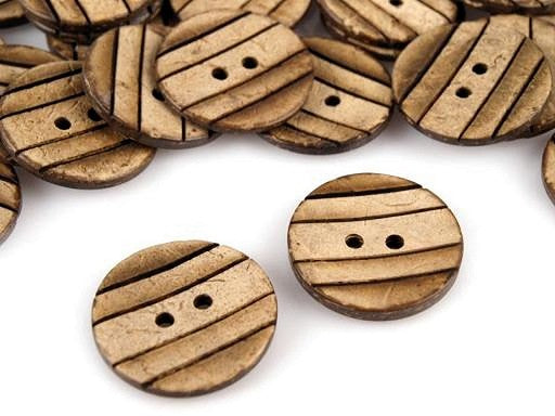 Kokosknopf Stripes 23mm (1 Stück)