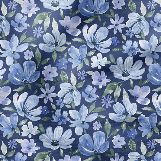 0.5m BIO French Terry Boho Floral navy *STOFFÜBERSICHT*