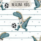 0.5m BIO French Terry Dino Fußball