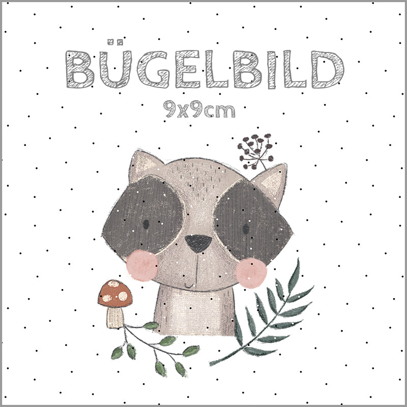 Bügelbild Forest Heads Racoon | 9x9cm